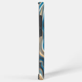 青と金ゴールド渦巻き波S22ウルトラケース SAMSUNG GALAXYケース (右側面)