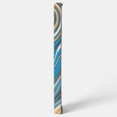 青と金ゴールド渦巻き波S22ウルトラケース SAMSUNG GALAXYケース (左側面)