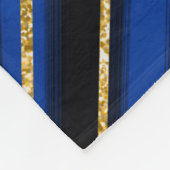 青と金ゴールド王室のの大理石の毛布 フリースブランケット (角)