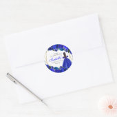 青と金ゴールド王室のフローラキンセアニェラ ラウンドシール (封筒)