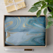 青と金ゴールド瑪瑙パターン5 薄葉紙 (ギフト)