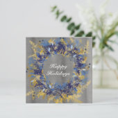 青と金ゴールド絵を描リース シーズンカード (スタンド正面)