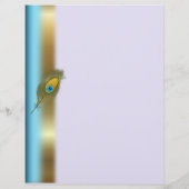 青と金ゴールド縁どと孔雀の羽 チラシ (裏面)