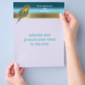 青と金ゴールド縁どと孔雀の羽 チラシ (手)