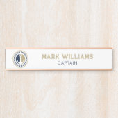 青と金ゴールド航海ののいかり サインプレート (正面)