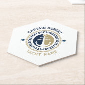 青と金ゴールド航海ののいかり ペーパーコースター (アングル)