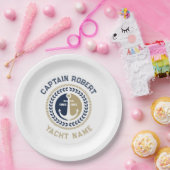 青と金ゴールド航海ののいかり ペーパープレート (パーティー)