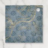 青と金ゴールド航海のの結婚ヴィンテージ フェイバータグ (裏面)