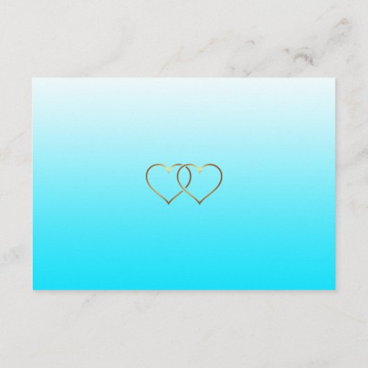 青と金ゴールド航海のの結婚詳細カード エンクロージャーカード (裏面)