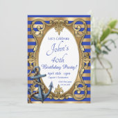 青と金ゴールド航海の招待状 招待状 (スタンド正面)