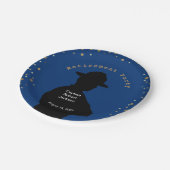 青と金ゴールド高速道路のパトロール退職 ペーパープレート (アングル)