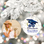 青と金ゴールド20xxの大学院写真 セラミックオーナメント