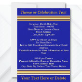 青と金ゴールド50thクラスの懇親会招待状 招待状