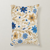 青と金ゴールド アクセントクッション (正面(垂直))