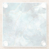 青と金ゴールド ガラスコースター (裏面)