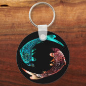 青と金ゴールド キーホルダー (正面)