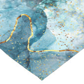 青と金ゴールド ショートテーブルランナー (コーナー)