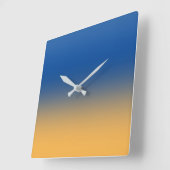 青と金ゴールド スクエア壁時計 (傾斜)