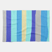 青と金ゴールド ストライプの キッチンタオル (横)