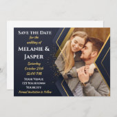 青と金ゴールド セーブザデート (正面/裏面)