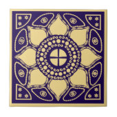 青と金ゴールド タイル (正面)