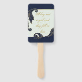 青と金ゴールド ハンドファン (裏面)