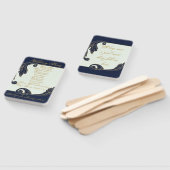 青と金ゴールド ハンドファン (組立なし)