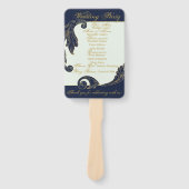 青と金ゴールド ハンドファン (正面)