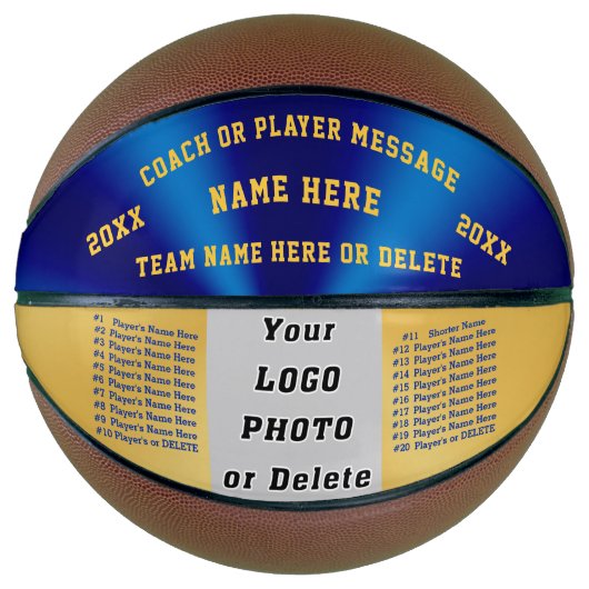 青と金ゴールド,バスケットボールコーチの贈り物 バスケットボール (正面)