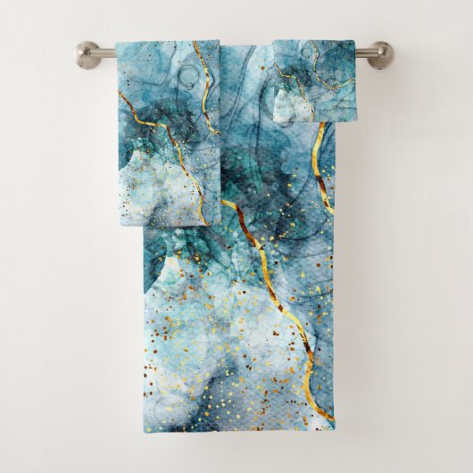 青と金ゴールド バスタオルセット (インサイチュ)