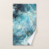 青と金ゴールド バスタオルセット (ハンドタオル)