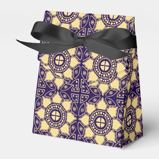 青と金ゴールド フェイバーボックス (正面サイド)