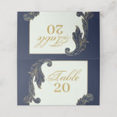 青と金ゴールド プレイスカード (外部開封)