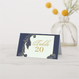 青と金ゴールド プレイスカード