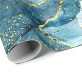 青と金ゴールド ラッピングペーパー (ロールコーナー)