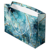 青と金ゴールド ラージペーパーバッグ (裏面アングル)