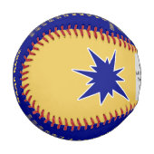 青と金ゴールド、写真とパーソナライズされた野球 野球ボール (正面左)