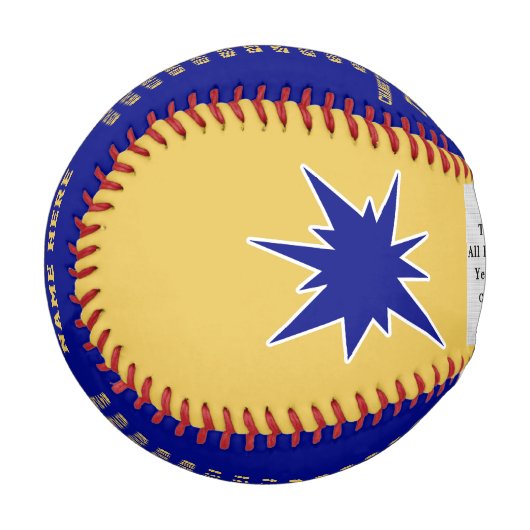 青と金ゴールド、写真とパーソナライズされた野球 野球ボール (正面左)