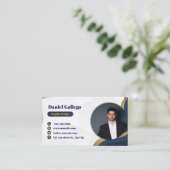 青と金ゴールド 名刺 (スタンド正面)