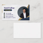 青と金ゴールド 名刺 (正面/裏面)