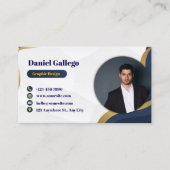 青と金ゴールド 名刺 (正面)