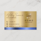 青と金ゴールド 名刺 (裏面)