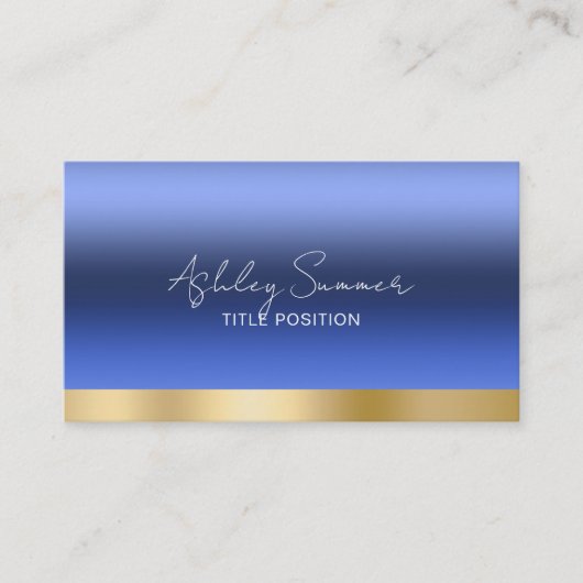 青と金ゴールド 名刺 (正面)