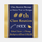 青と金ゴールド、安価なクラスの懇親会ギフト マグネット (正面)