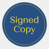 青と金ゴールド |署名済みシンプルコピーの新規本漫画 ラウンドシール (正面)