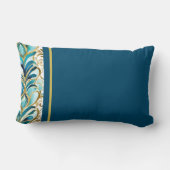 青と金ゴールド。離れや華やかストライプさ ランバークッション (裏面)