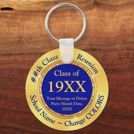 青と金ゴールド、1956年ギフトのクラス、または任意の色 キーホルダー (裏面)