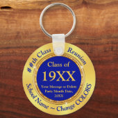 青と金ゴールド、1956年ギフトのクラス、または任意の色 キーホルダー (正面)