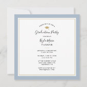 青と金ゴールド | 8フォトスクエア卒業パーティー 案内状 (裏面)