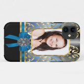青と金ゴールド Case-Mate iPhoneケース (裏面(横))